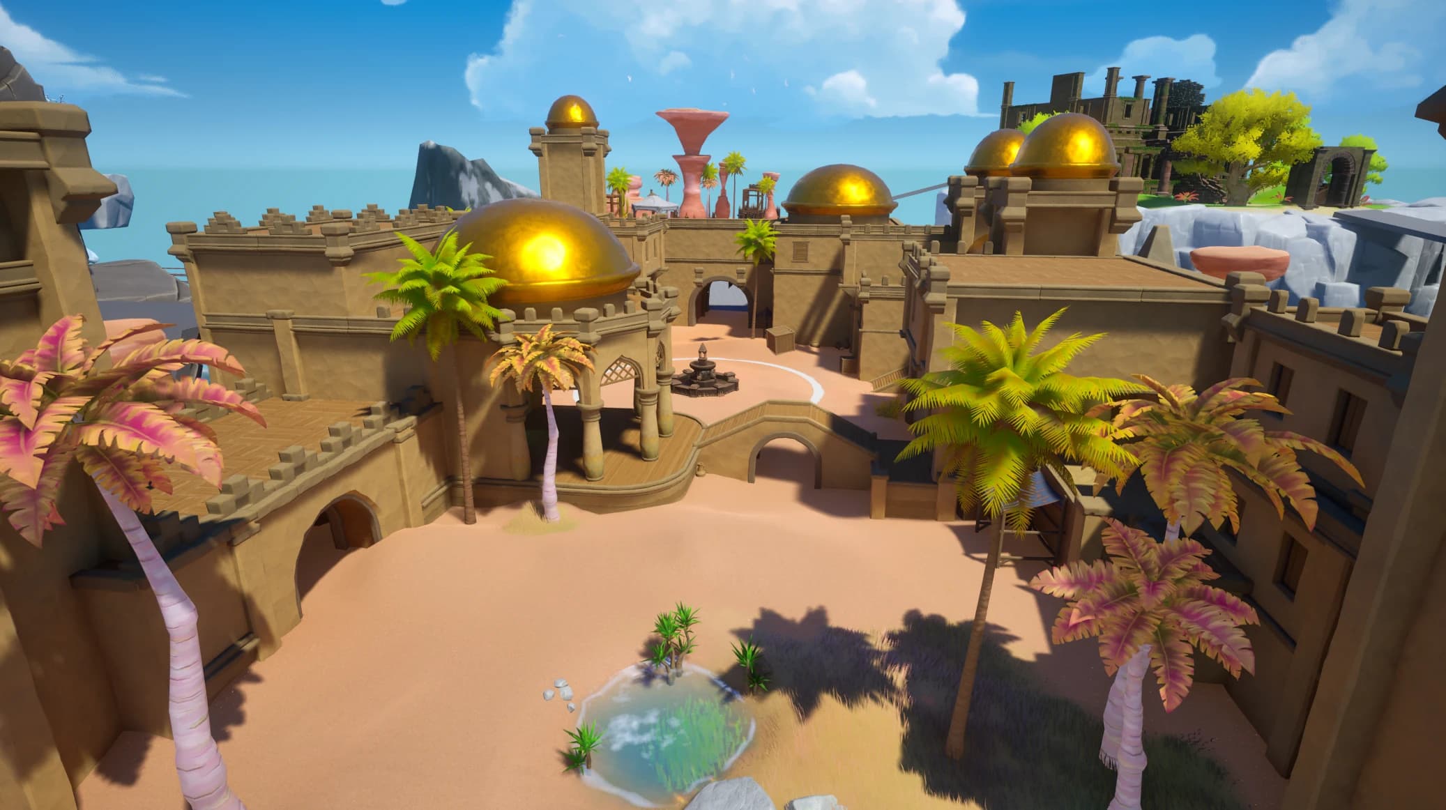 Desert city with golden domes